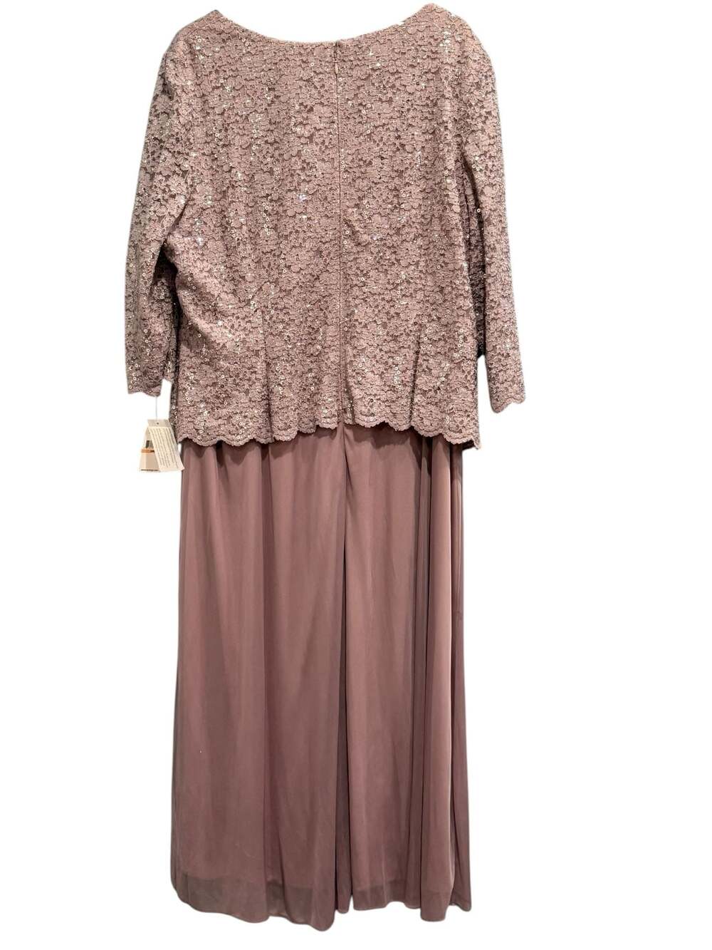 Alex Evenings Sequin Lace Chiffon A-Line Gown Style 4122059 Rose - Size 24